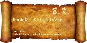 Bankó Krisztián névjegykártya
