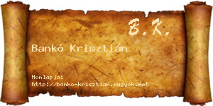 Bankó Krisztián névjegykártya